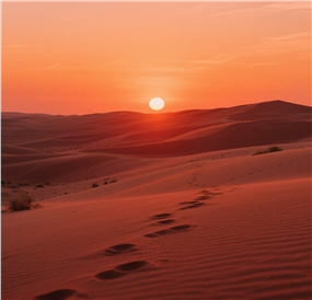 黄昏沙漠夕阳美景摄影图片